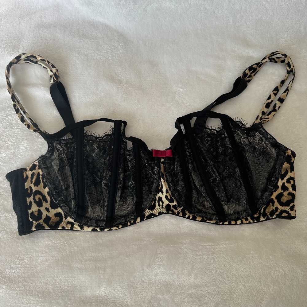 Cacique Lace Balconette Bra - Animal Print - 38D
